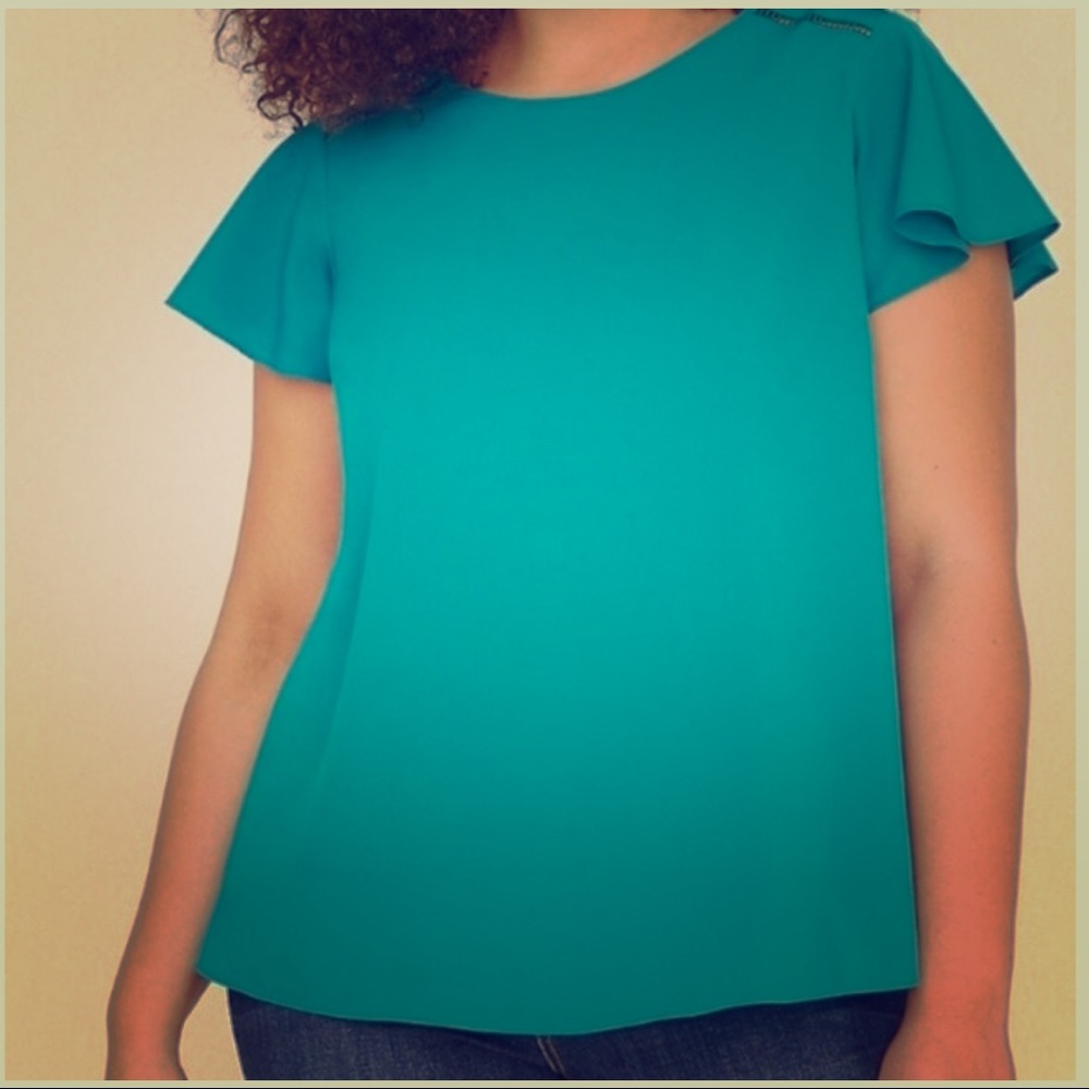 Lane Bryant teal blouse